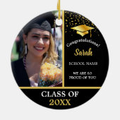 Afstuderen voor zwart-wit, aangepast, 2023 keramisch ornament (Achterkant)