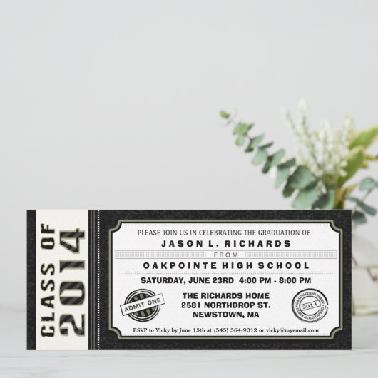 Afstuderen voor zwart-wit kaart (Staand voorkant)