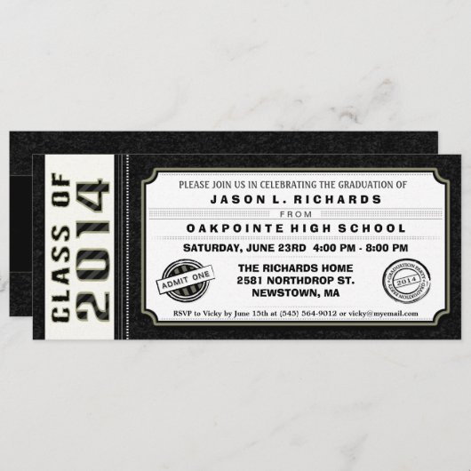 Afstuderen voor zwart-wit kaart (Voorkant / Achterkant)