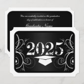 Afstuderen voor zwart-wit Lijst Kaart (Voorkant / Achterkant)