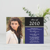 Afstuderen voor zwarte, blauwe en witte foto kaart (Staand voorkant)