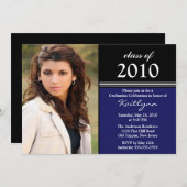 Afstuderen voor zwarte, blauwe en witte foto kaart (Voorkant / Achterkant)