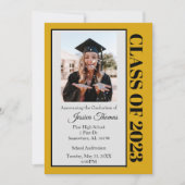 Afstuderen voor zwarte en goudfoto's kaart (Voorkant)