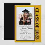 Afstuderen voor zwarte en goudfoto's kaart (Voorkant / Achterkant)