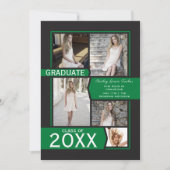 Afstuderen voor zwarte en groene fotocollage aankondiging (Voorkant)