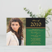 Afstuderen voor zwarte en groene foto's kaart (Staand voorkant)