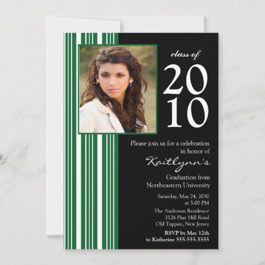 Afstuderen voor zwarte en groene foto's kaart (Voorkant)