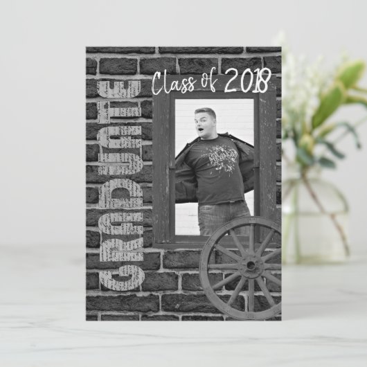  Afstuderen voor zwarte en witte foto Kaart (Staand voorkant)