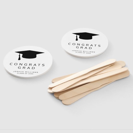 Afstuderen voor zwarte en witte minimalistische mo handwaaier (Niet-gemonteerd)