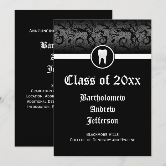 Afstuderen voor zwarte en witte tandheelkunde, 5x7 kaart (Voorkant / Achterkant)