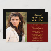 Afstuderen voor zwarte & rode foto's kaart (Voorkant / Achterkant)