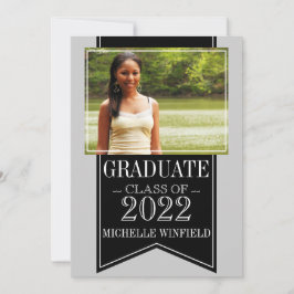 Afstuderen voor zwarte schoolkleuren van Ribbon Kaart