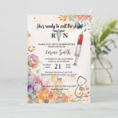 Afstuderen voorjaarsbloem Waterverf verpleegschool Kaart (Staand voorkant)