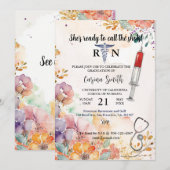 Afstuderen voorjaarsbloem Waterverf verpleegschool Kaart (Voorkant / Achterkant)