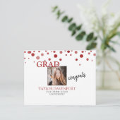 Afstuderen Vrouw Foto Grappig Bericht Aankondigingskaart (Staand voorkant)