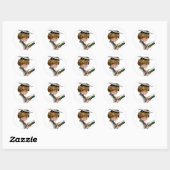Afstuderen vrouw vintage ronde sticker (Vel)