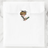 Afstuderen vrouw vintage ronde sticker (Tas)
