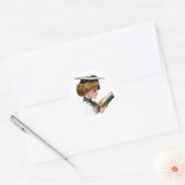 Afstuderen vrouw vintage ronde sticker (Envelop)