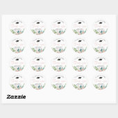 Afstuderen Waterverf Blush Pink Floral Hartelijk d Ronde Sticker (Vel)