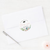 Afstuderen Waterverf Blush Pink Floral Hartelijk d Ronde Sticker (Envelop)