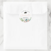 Afstuderen Waterverf Blush Roze Bloemen Klasse van Ronde Sticker (Tas)