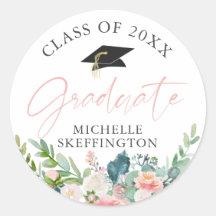 Afstuderen Waterverf Blush Roze Bloemen Klasse van