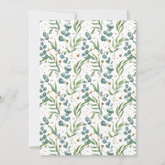 Afstuderen Waterverf Eucalyptus Script Gold Lijst Kaart (Achterkant)