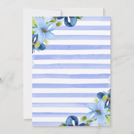 Afstuderen waterverf marine & Baby Blue Flowers Kaart (Achterkant)