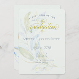 Afstuderen Waterverf Modern Boho Leafy Branches Kaart