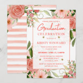 Afstuderen waterverf Roze en rode rozen Kaart (Voorkant / Achterkant)