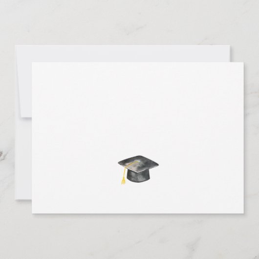 Afstuderen Waterverf Wildbloemen Foto Kaart (Achterkant)