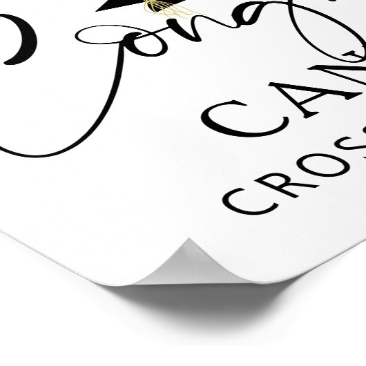 Afstuderen Welkom 3 Foto's Script Gefeliciteerd Poster (Hoek)