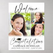 Afstuderen Welkom 3 Foto's Script Gefeliciteerd Poster (Voorkant)
