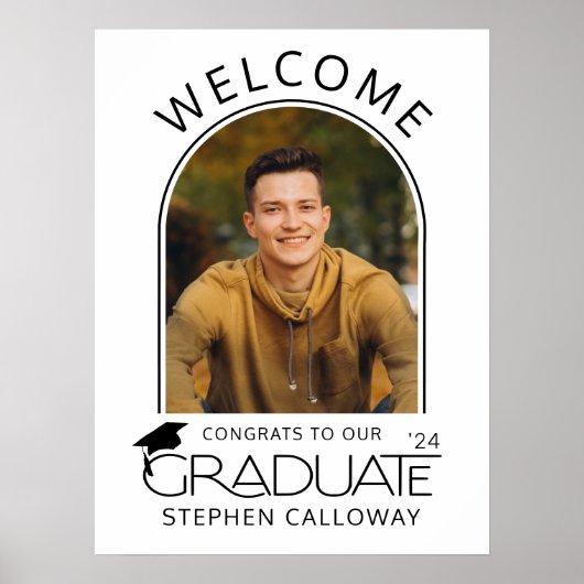 Afstuderen Welkom Boog Foto Gefeliciteerd Afstuder Poster (Voorkant)