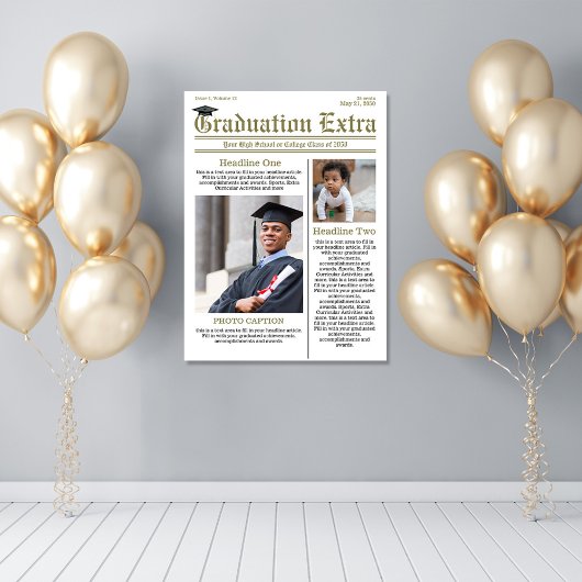 Afstuderen Welkomstborden Fotocollage Krant Poster