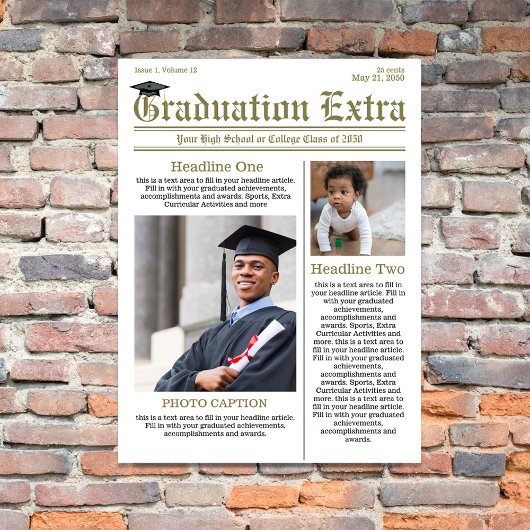 Afstuderen Welkomstborden Fotocollage Krant Poster