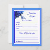 Afstuderen wensen en advies | Blauw en wit Notitiekaartje (Voorkant)