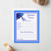 Afstuderen wensen en advies | Blauw en wit Notitiekaartje (Voorkant / Achterkant in situ)