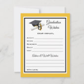 Afstuderen wensen en advies | Zwart-geel Notitiekaartje (Voorkant)