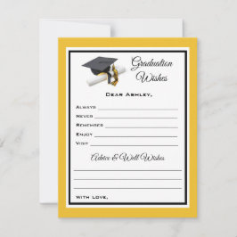Afstuderen wensen en advies | Zwart-geel Notitiekaartje