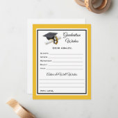 Afstuderen wensen en advies | Zwart-geel Notitiekaartje (Voorkant / Achterkant in situ)