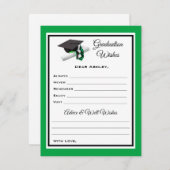 Afstuderen wensen en advies | Zwart-groen Notitiekaartje (Voorkant / Achterkant)