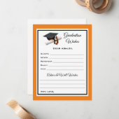 Afstuderen wensen en advies | Zwart-Oranje Notitiekaartje (Voorkant / Achterkant in situ)