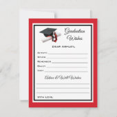 Afstuderen wensen en advies | Zwart Rood Notitiekaartje (Voorkant)