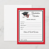 Afstuderen wensen en advies | Zwart Rood Notitiekaartje (Voorkant / Achterkant)