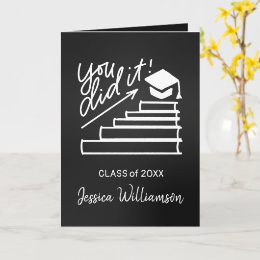 Afstuderen Wenskaart. Je maakte het Typografie Kaart (Gele Bloem)