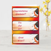 Afstuderen Wenskaart-rood Kaart (Gele Bloem)