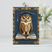 Afstuderen wenst Uil Dragen Afstuderen Pet Kaart (Staand voorkant)