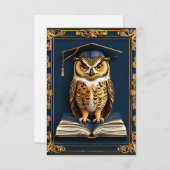 Afstuderen wenst Uil Dragen Afstuderen Pet Kaart (Voorkant / Achterkant)