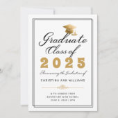 Afstuderen White Gold Script Fotoklasse van 2025 Aankondiging (Voorkant)